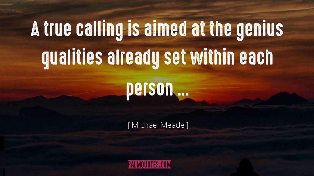 Michael Meade Quotes: A true calling is aimed