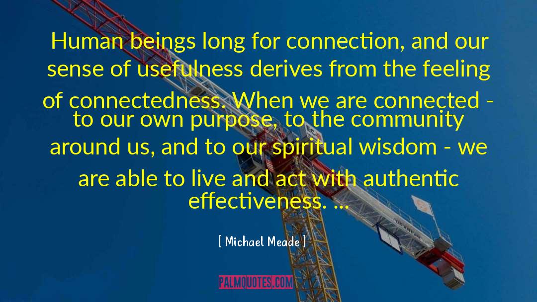Michael Meade Quotes: Human beings long for connection,