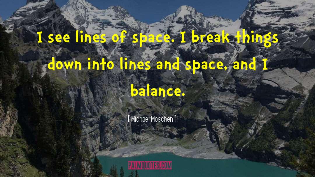 Michael Moschen Quotes: I see lines of space.