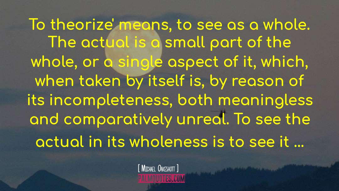 Michael Oakeshott Quotes: To theorize' means, to see