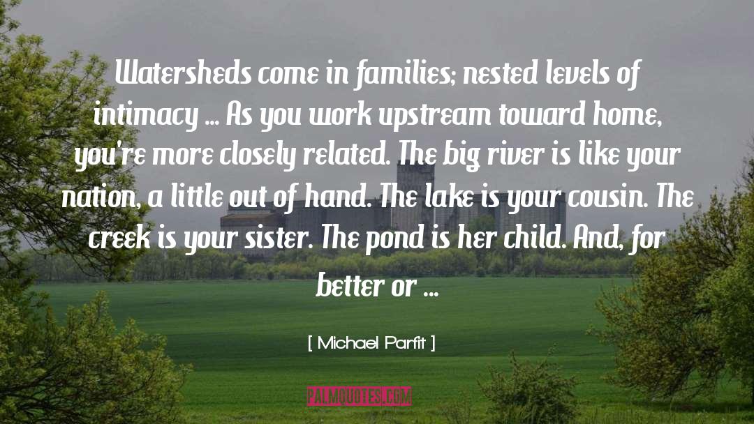 Michael Parfit Quotes: Watersheds come in families; nested