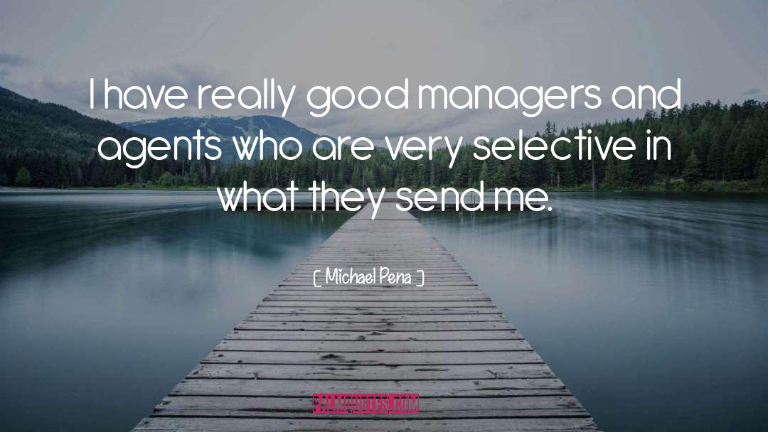 Michael Pena Quotes: I have really good managers