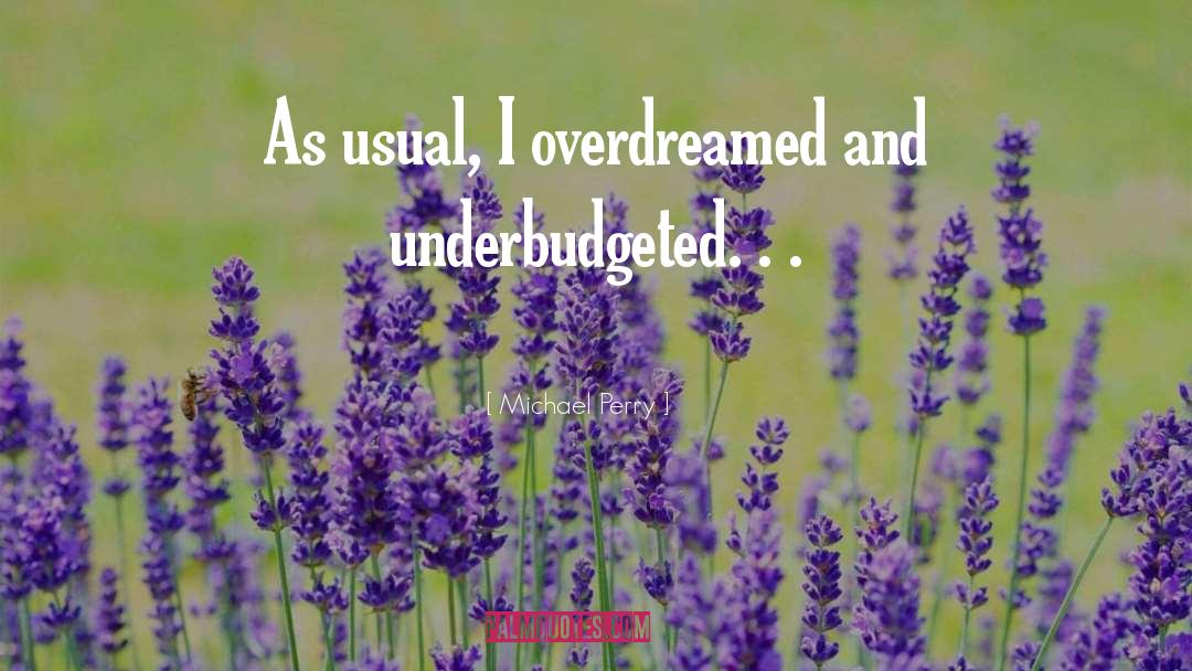 Michael Perry Quotes: As usual, I overdreamed and