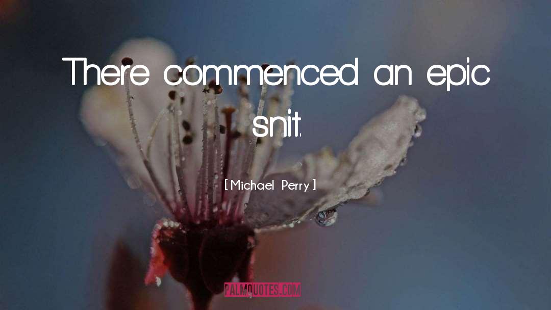 Michael Perry Quotes: There commenced an epic snit.