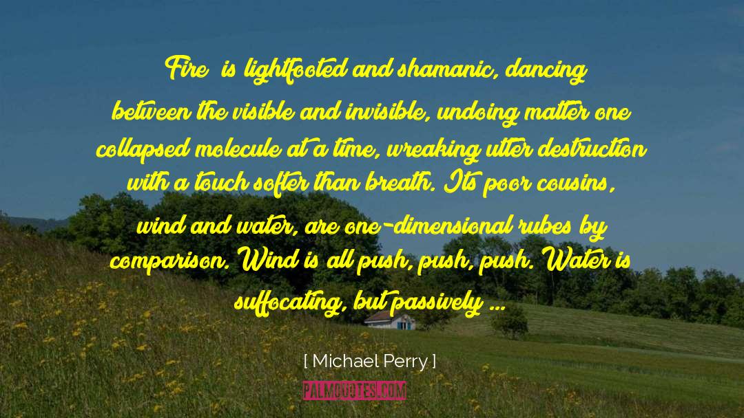 Michael Perry Quotes: [Fire] is lightfooted and shamanic,