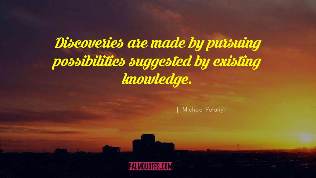 Michael Polanyi Quotes: Discoveries are made by pursuing