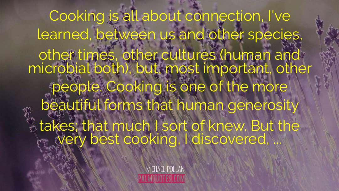 Michael Pollan Quotes: Cooking is all about connection,