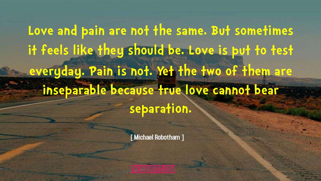 Michael Robotham Quotes: Love and pain are not