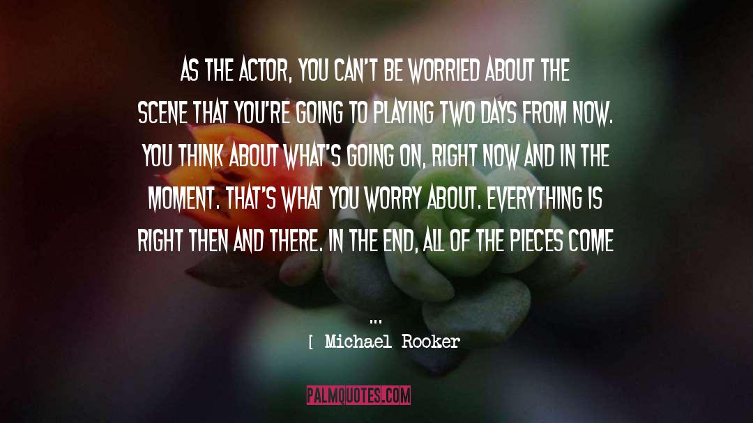 Michael Rooker Quotes: As the actor, you can't
