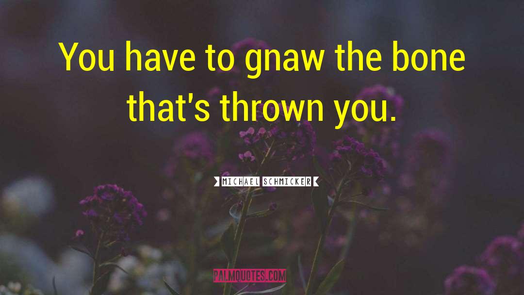 Michael Schmicker Quotes: You have to gnaw the