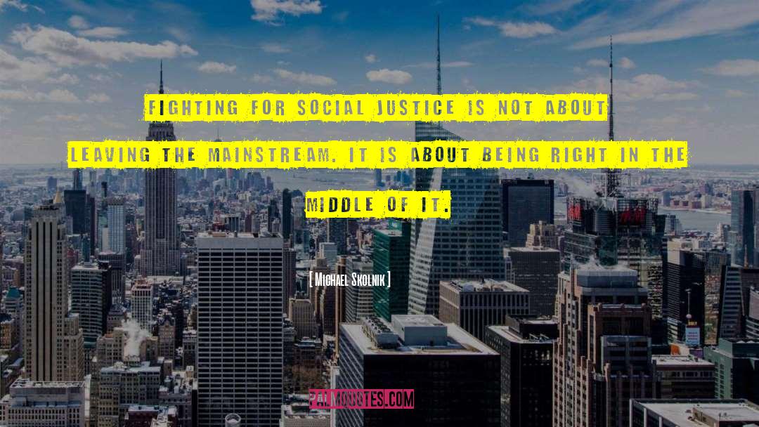 Michael Skolnik Quotes: Fighting for social justice is