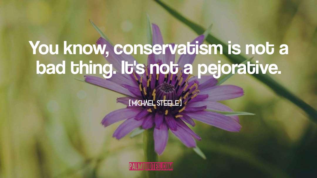 Michael Steele Quotes: You know, conservatism is not