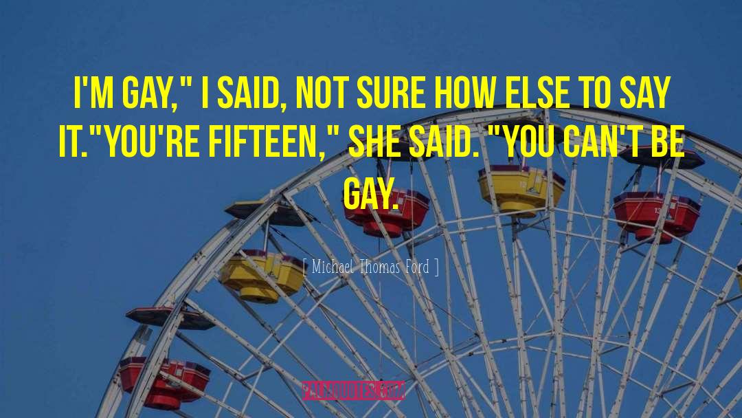 Michael Thomas Ford Quotes: I'm gay,
