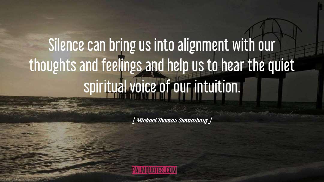 Michael Thomas Sunnarborg Quotes: Silence can bring us into
