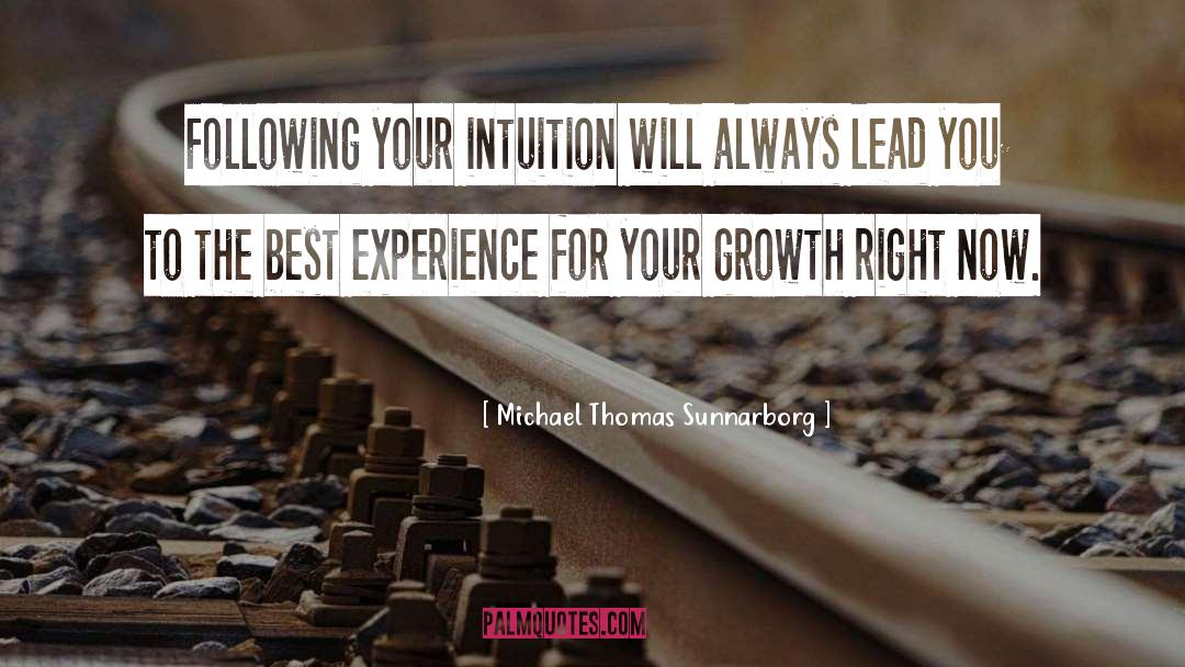 Michael Thomas Sunnarborg Quotes: Following your intuition will always