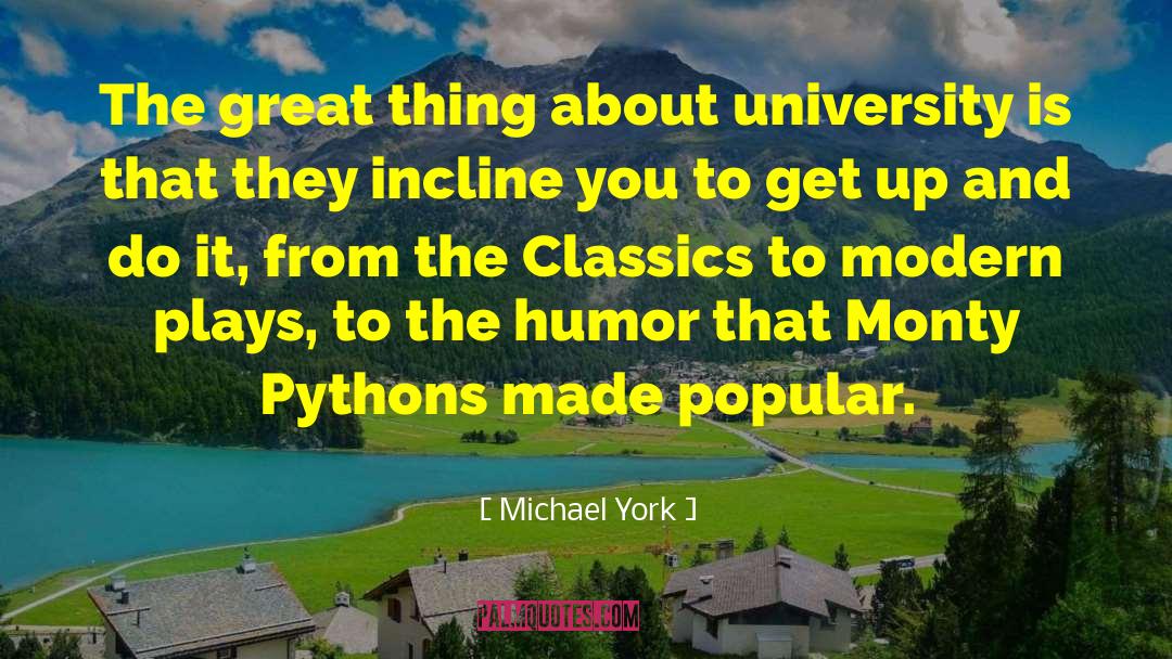 Michael York Quotes: The great thing about university