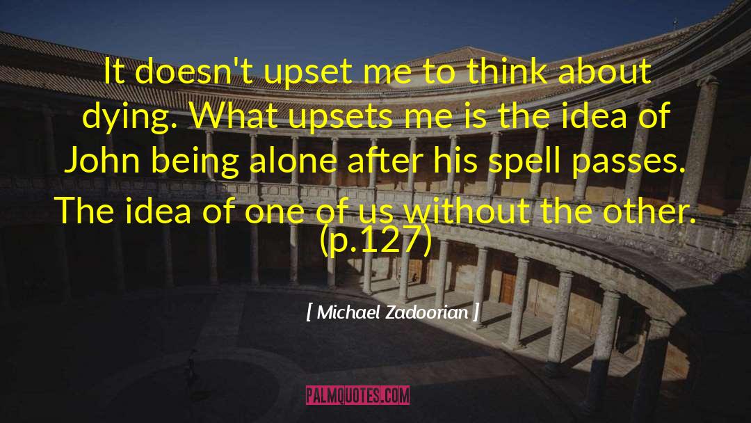 Michael Zadoorian Quotes: It doesn't upset me to