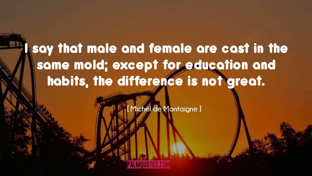 Michel De Montaigne Quotes: I say that male and