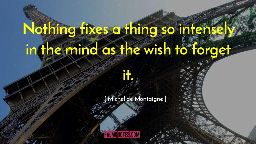 Michel De Montaigne Quotes: Nothing fixes a thing so