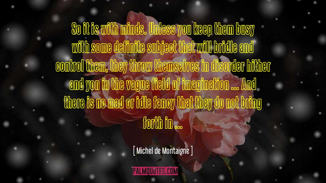 Michel De Montaigne Quotes: So it is with minds.