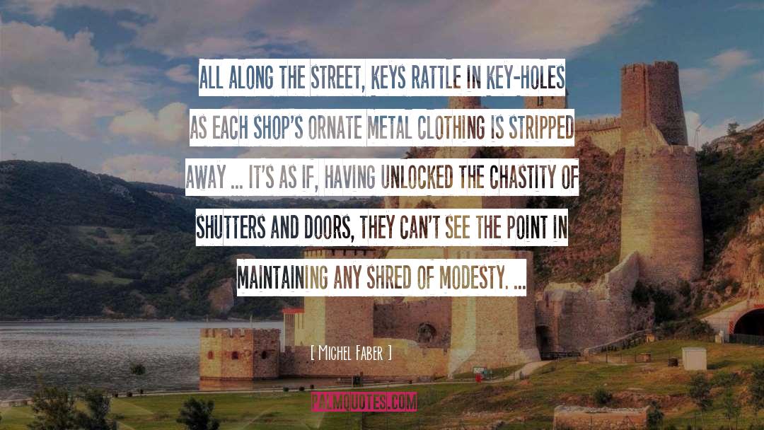 Michel Faber Quotes: All along the street, keys