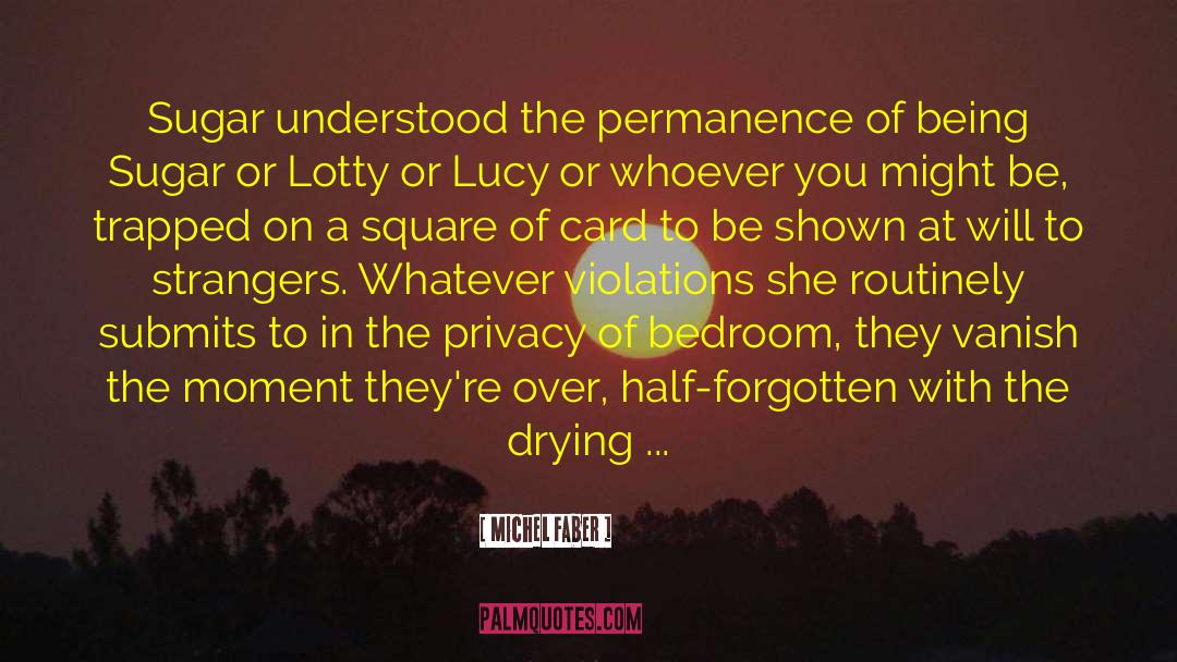 Michel Faber Quotes: Sugar understood the permanence of