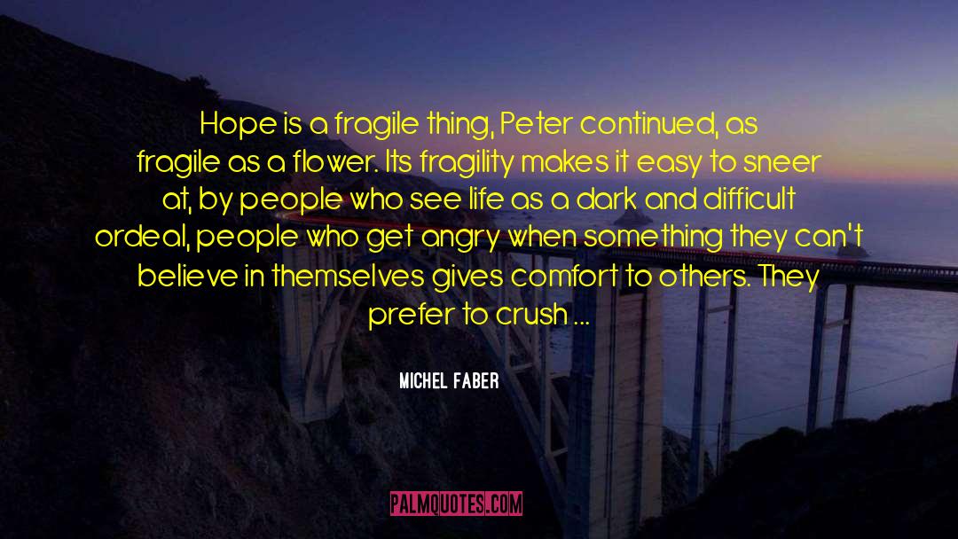 Michel Faber Quotes: Hope is a fragile thing,