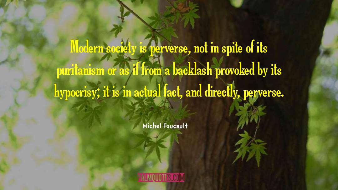 Michel Foucault Quotes: Modern society is perverse, not