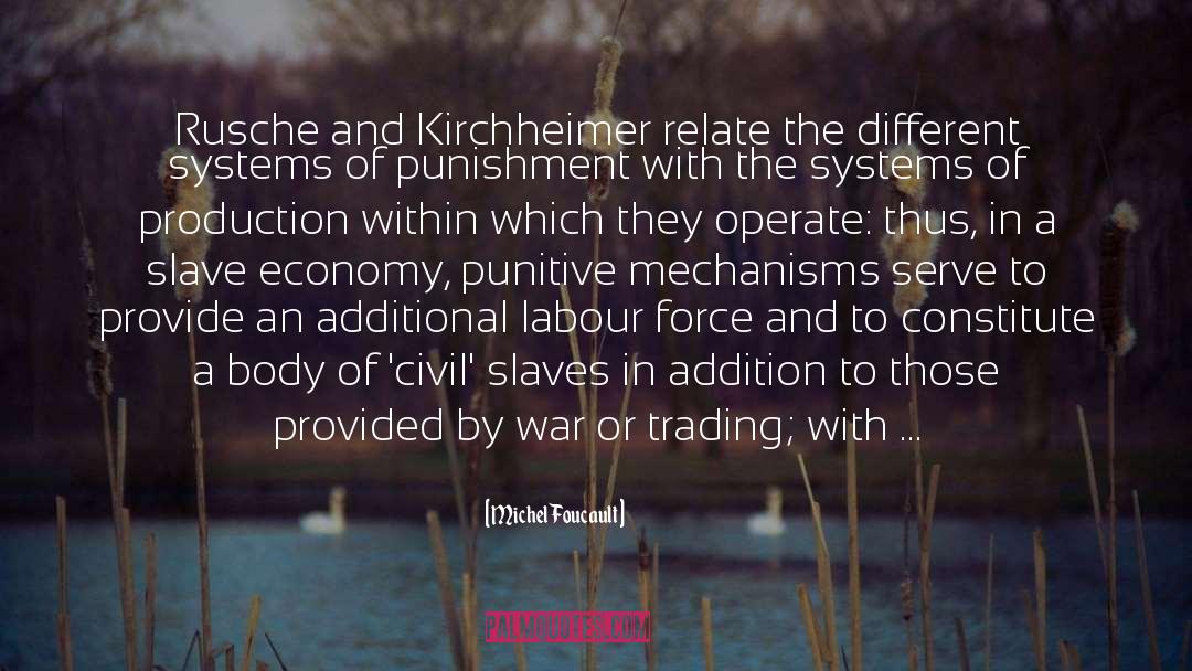 Michel Foucault Quotes: Rusche and Kirchheimer relate the