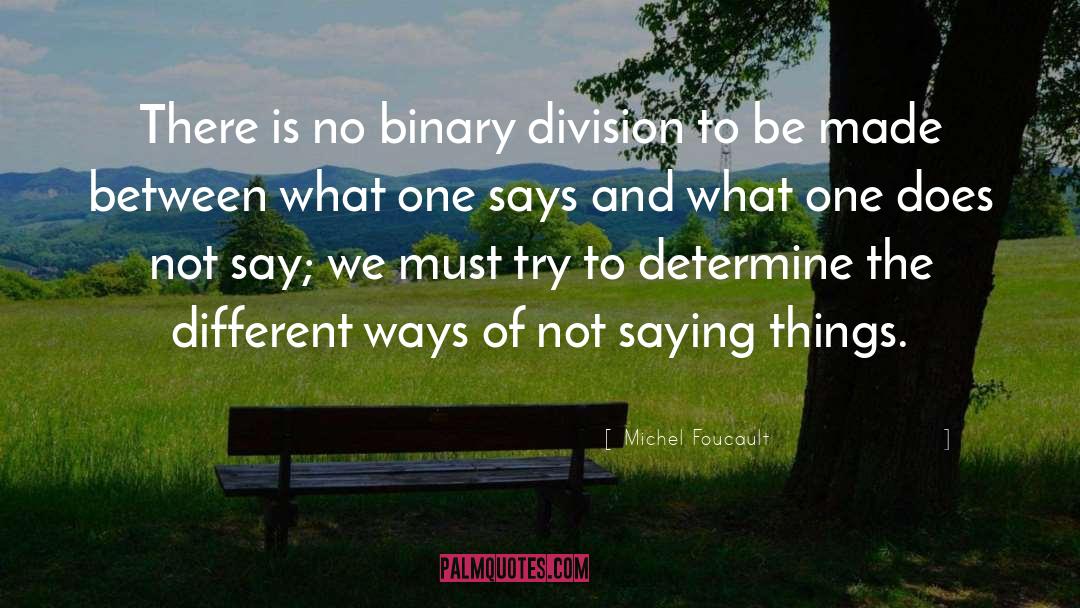 Michel Foucault Quotes: There is no binary division