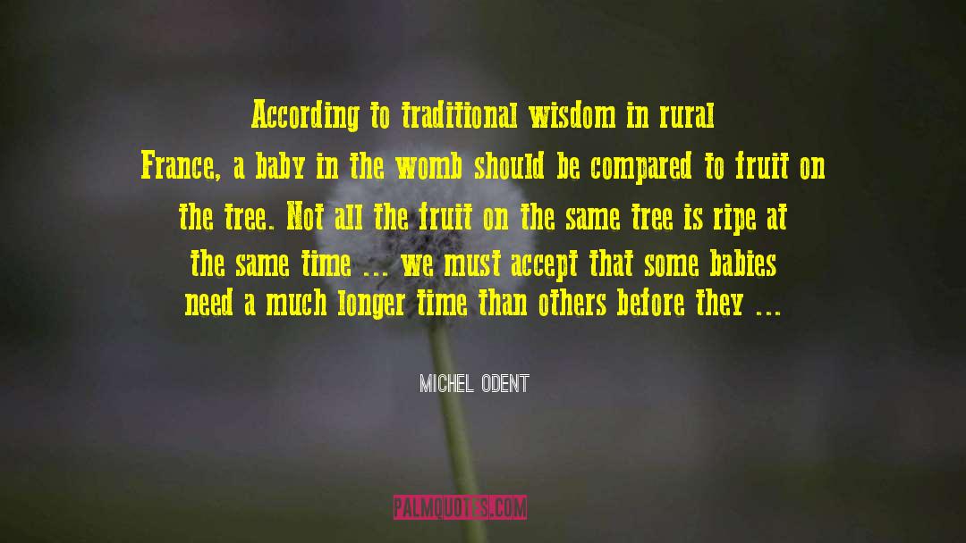 Michel Odent Quotes: According to traditional wisdom in