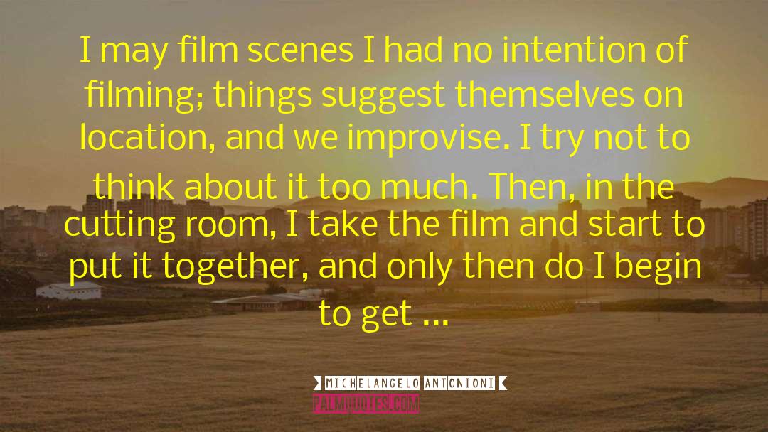 Michelangelo Antonioni Quotes: I may film scenes I