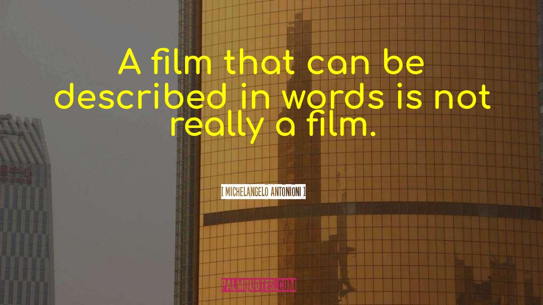 Michelangelo Antonioni Quotes: A film that can be