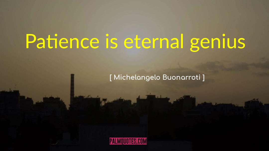 Michelangelo Buonarroti Quotes: Patience is eternal genius