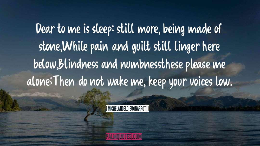 Michelangelo Buonarroti Quotes: Dear to me is sleep: