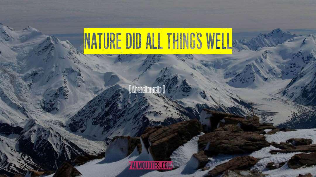 Michelangelo Quotes: Nature did all things well
