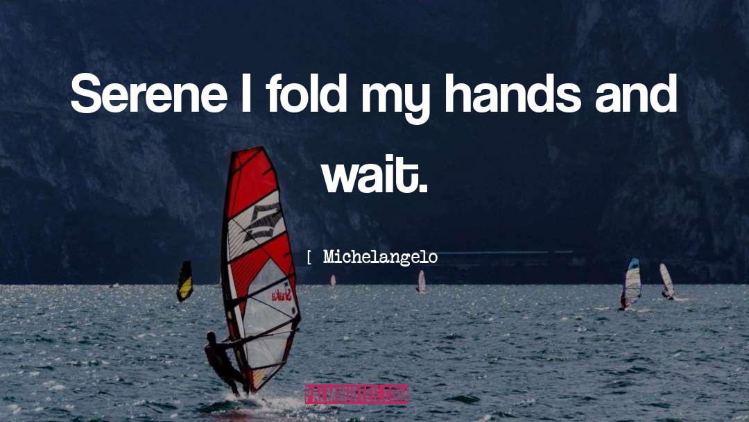 Michelangelo Quotes: Serene I fold my hands