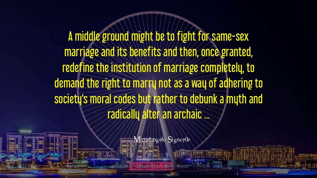 Michelangelo Signorile Quotes: A middle ground might be