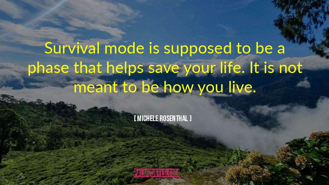 Michele Rosenthal Quotes: Survival mode is supposed to