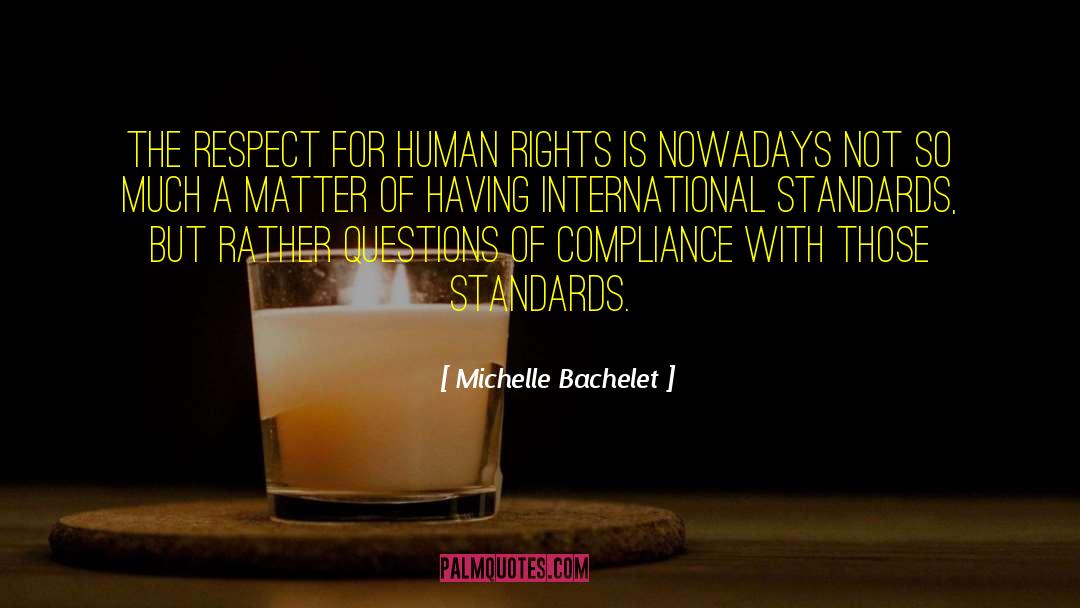 Michelle Bachelet Quotes: The respect for human rights