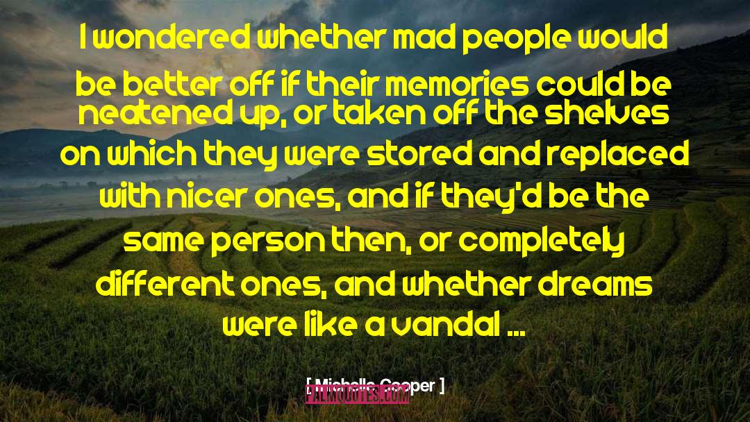 Michelle Cooper Quotes: I wondered whether mad people