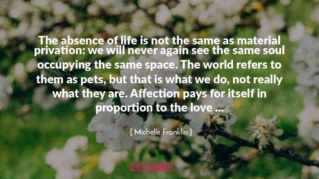 Michelle Franklin Quotes: The absence of life is