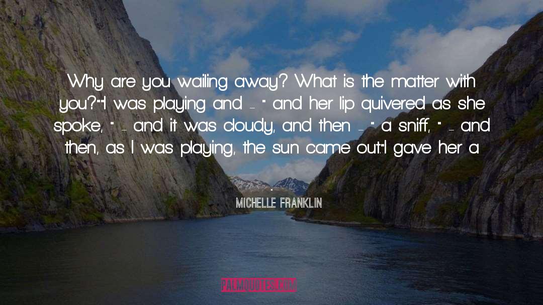 Michelle Franklin Quotes: Why are you wailing away?