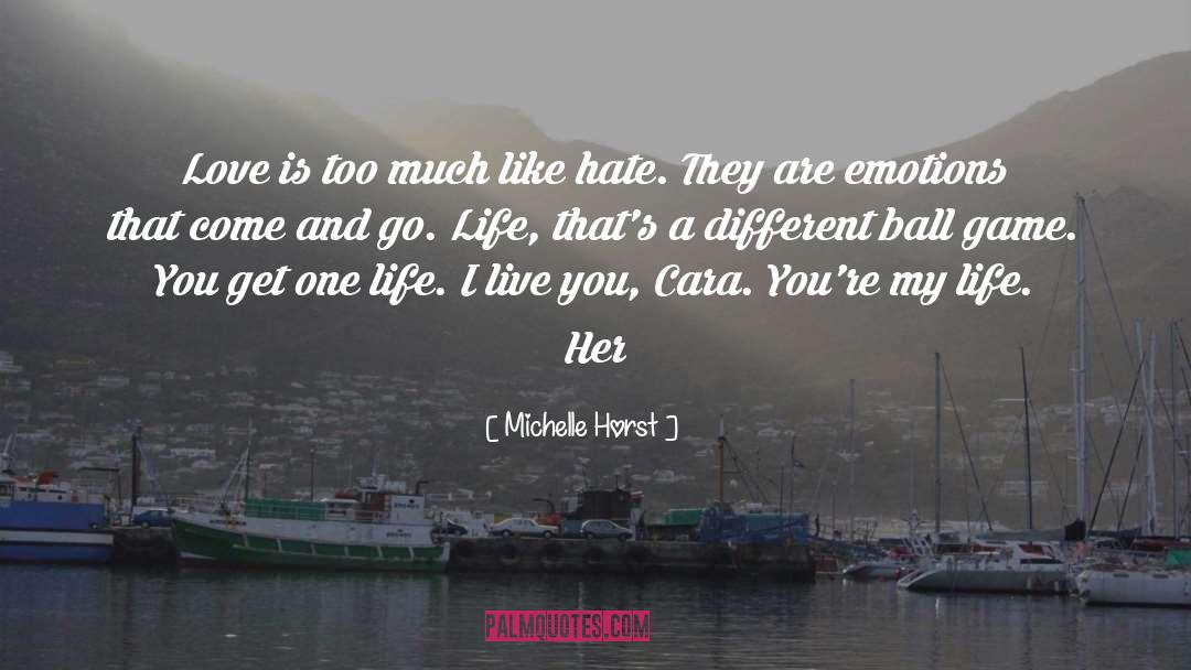 Michelle Horst Quotes: Love is too much like
