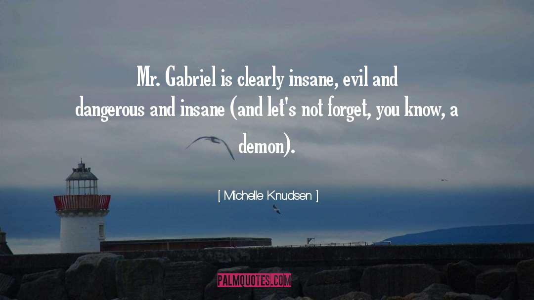 Michelle Knudsen Quotes: Mr. Gabriel is clearly insane,