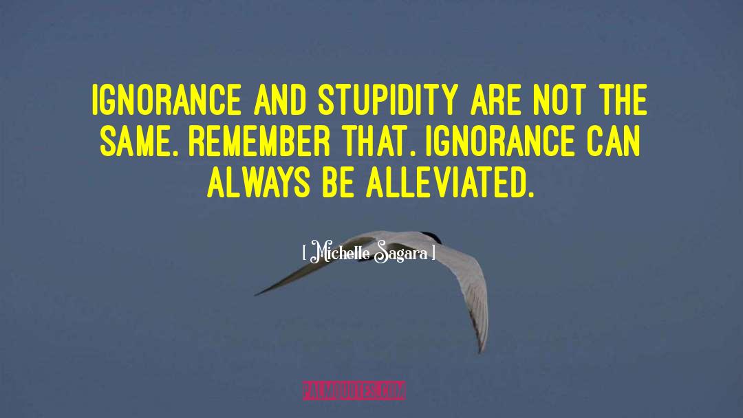 Michelle Sagara Quotes: Ignorance and stupidity are not