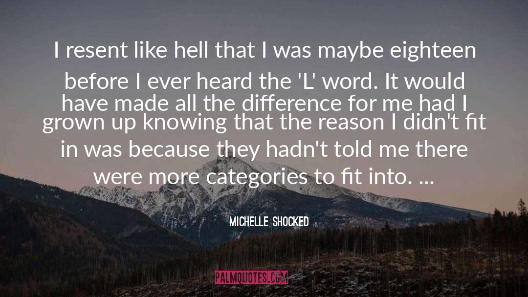 Michelle Shocked Quotes: I resent like hell that