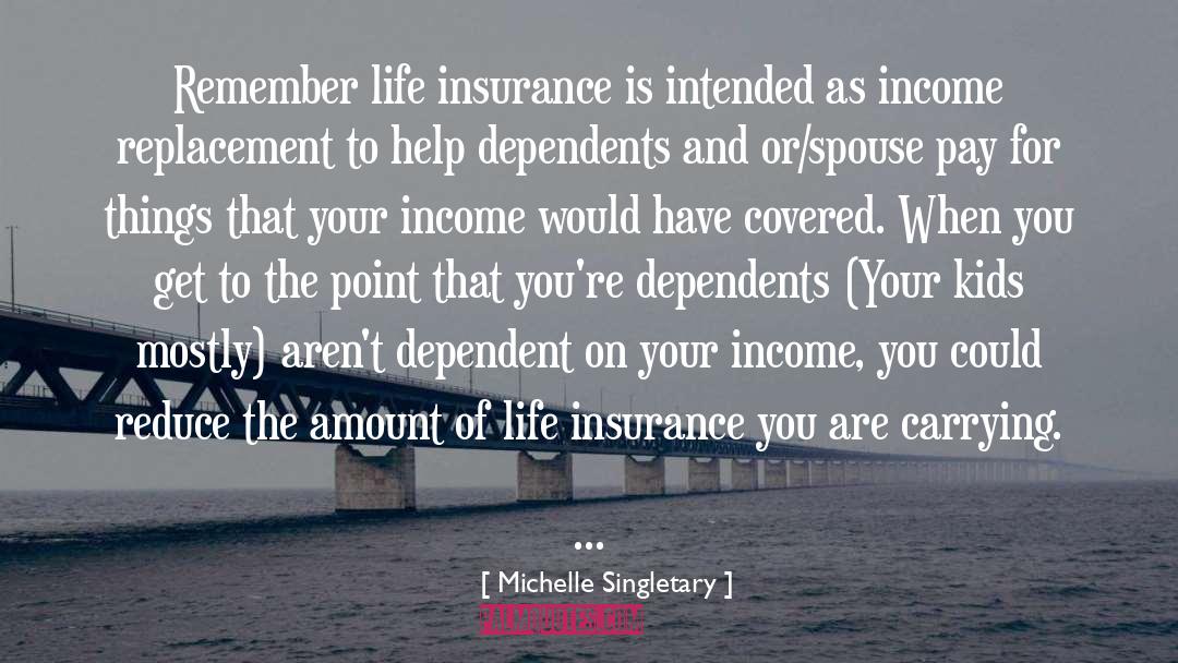 Michelle Singletary Quotes: Remember life insurance is intended