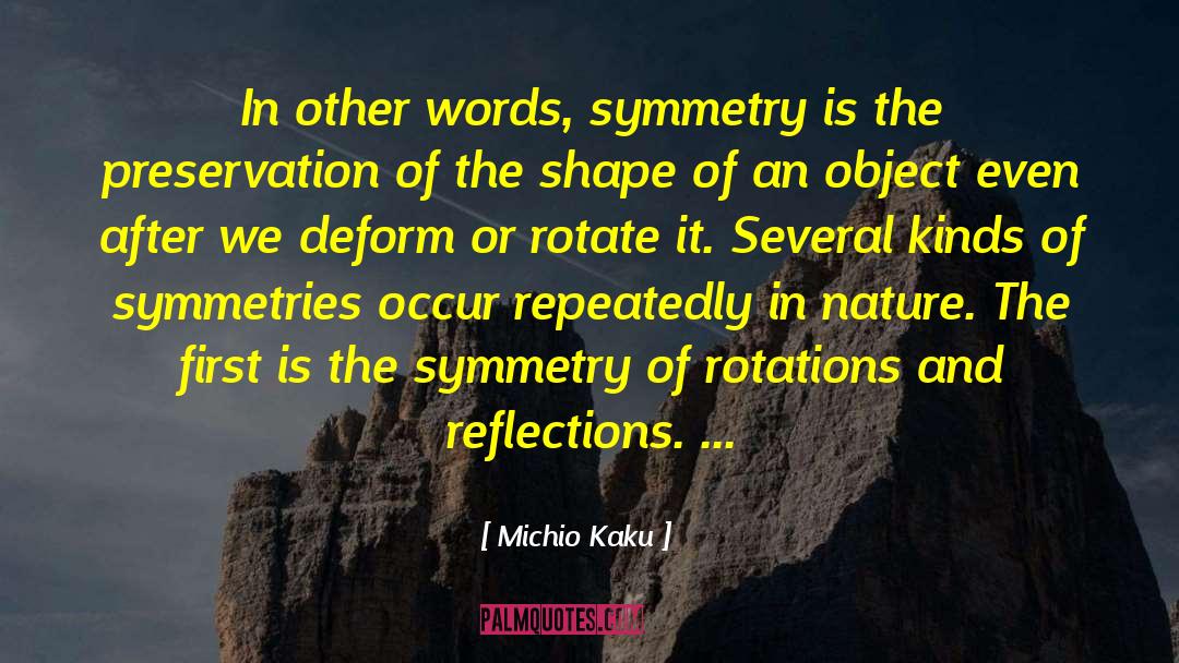 Michio Kaku Quotes: In other words, symmetry is