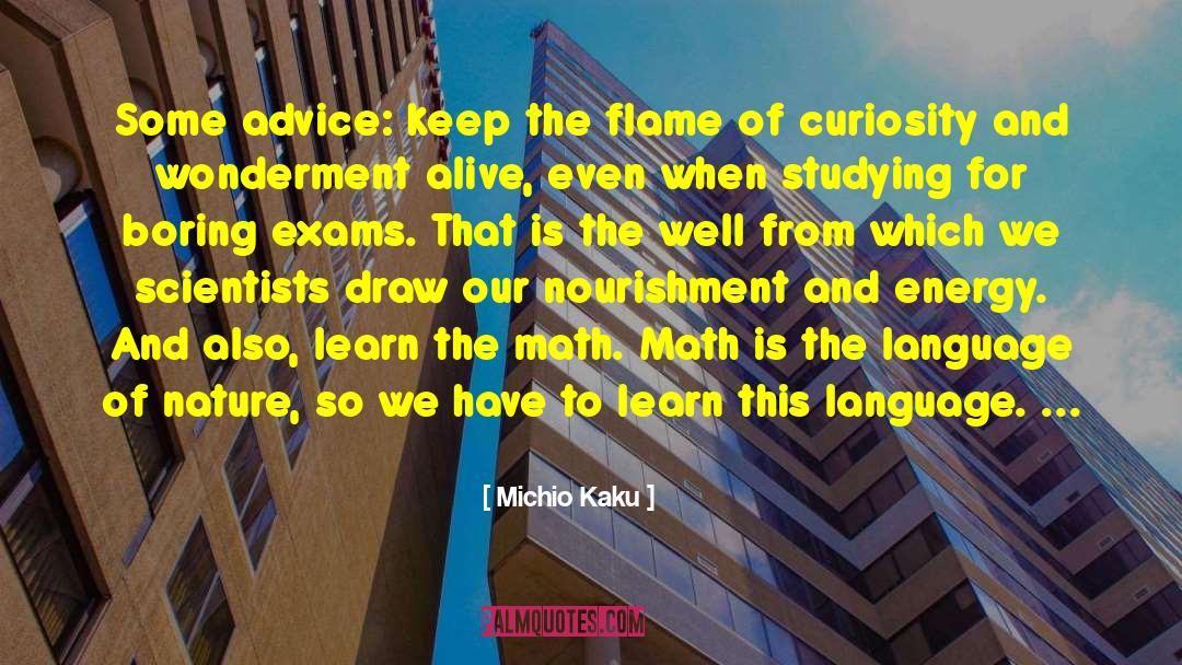 Michio Kaku Quotes: Some advice: keep the flame